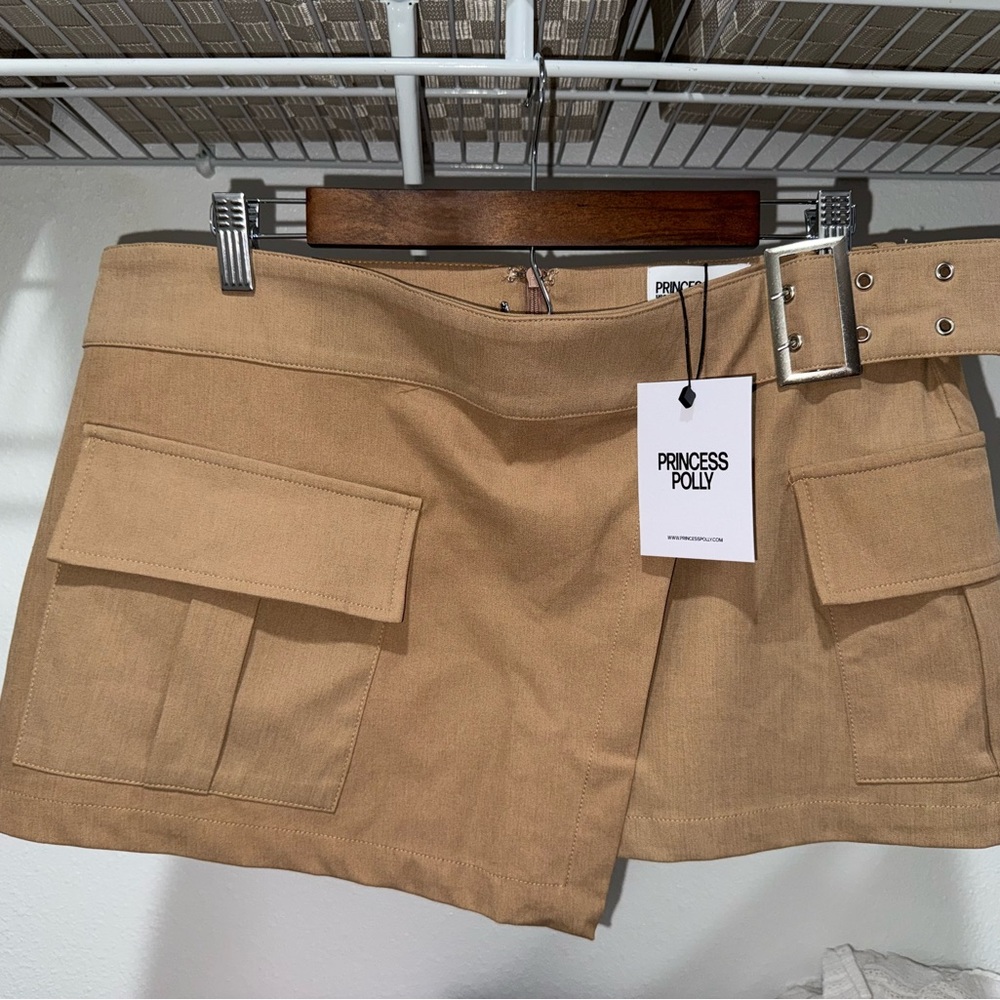 Esposito Wrap Cargo Mini Skirt Brown
